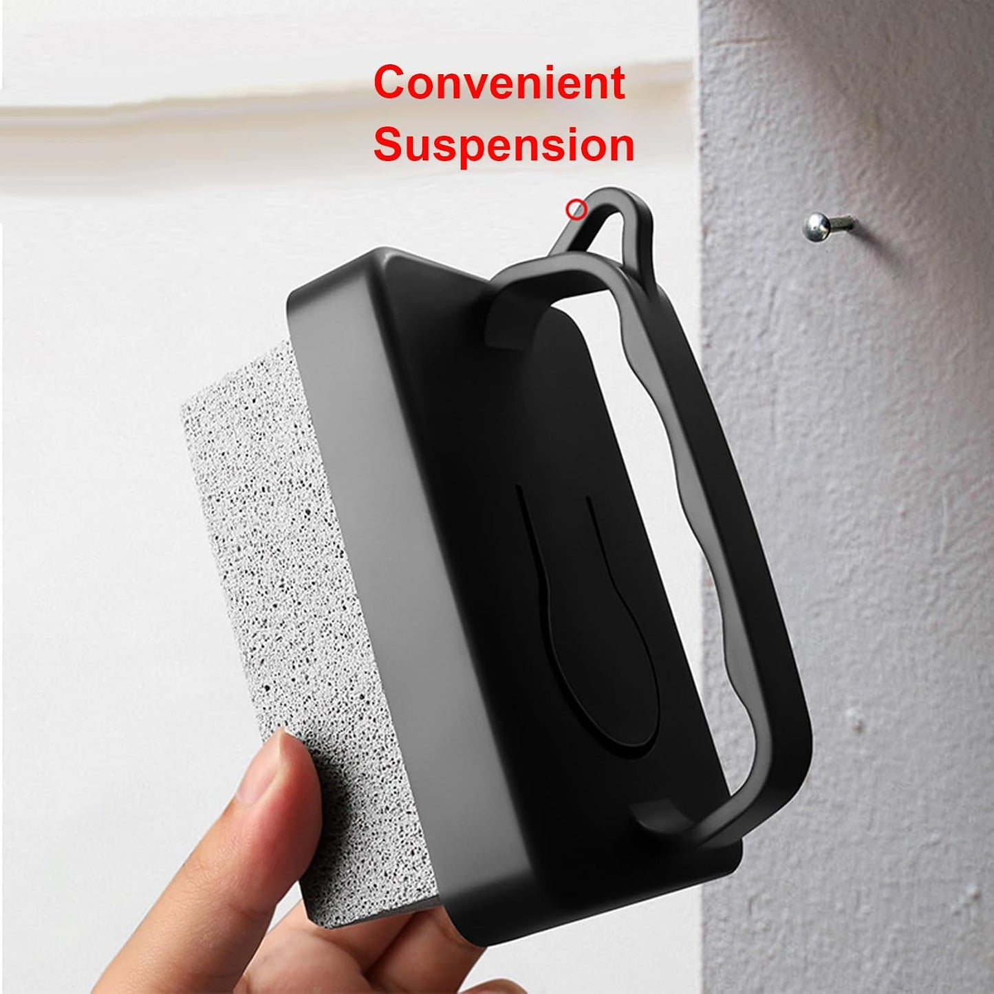 Grill Stone Cleaning Brick,Griddle Cleaner Kit Block Pumice Stone,Ecological Grill Brick De-Scaling Stone for Removing Stains BBQ,Stone*3 & Black Plastic Handle