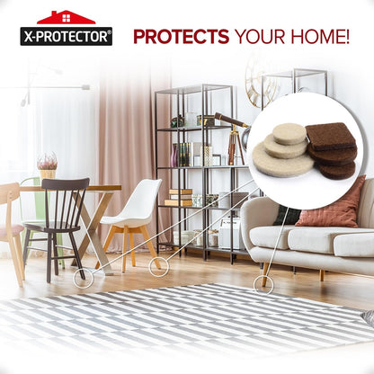 Felt Furniture Pads X-PROTECTOR 235 PCS Premium Furniture Pads - Felt Pads Furniture Feet Best Wood Floor Protectors - Protect Your Hardwood & Laminate Flooring! | Furniture Feet Best Wood Floor Protectors - Protect Your Hardwood & Laminate Flooring!