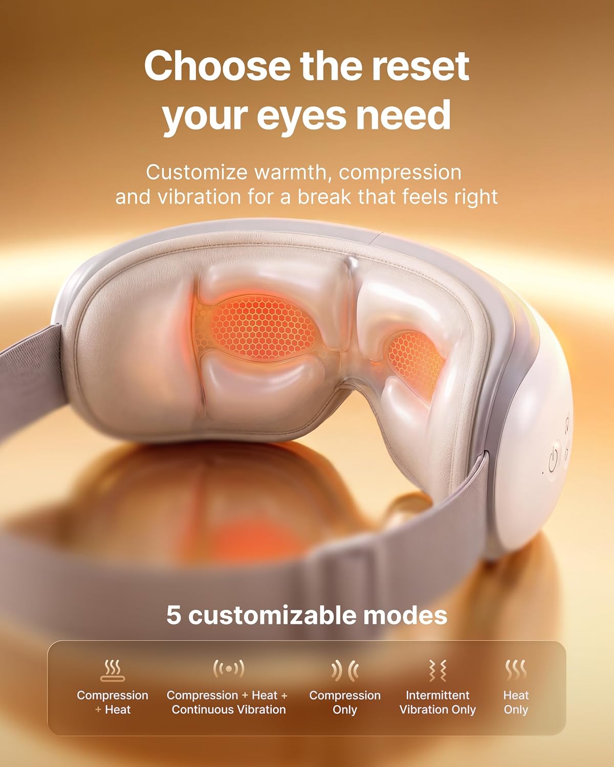 RENPHO Eyeris 1 Eye Massager with Heat, Heated Massage Eye Mask