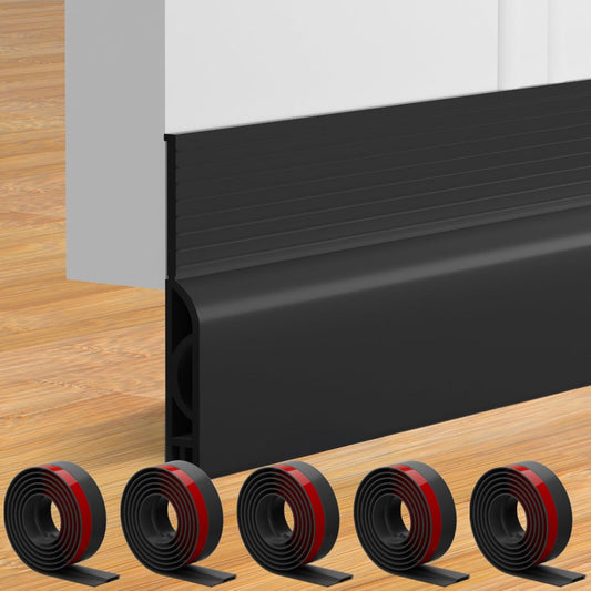 Door Draft Stopper for Bottom of Door, Adjustable Weather Stripping Door Seal for Cold Insulation, Under Door Sweep for Exterior & Interior Doors, Door Bottom Seal Blocker Noise (39inch,White)