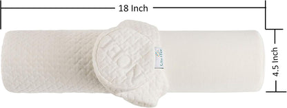 Comfort Memory Foam Neck Roll and Cervical Bolster Round Pillow with Removable Washable Soft Cover for Spine and Neck Back Lumbar Leg Vertebra Support (18x6 inch Pillow)