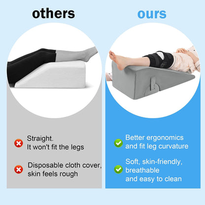 ROYALAY Knee Replacement Pillow, Leg Pillow for Knee Surgery Recovery with Different Height, Leg Surgery Recovery Equipment for Hip Foot Ankle, Double