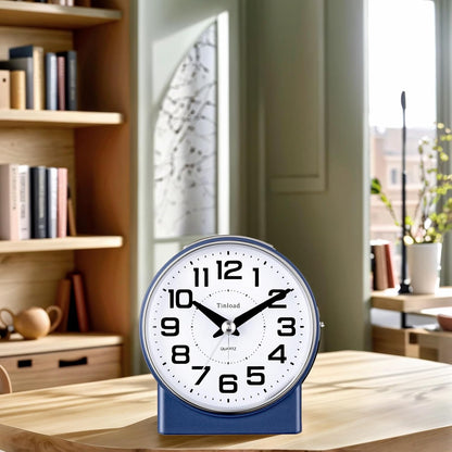 Tinload 4.3" No Ticking Analog Alarm Clock,Silent Readable for Seniors,Easy to Set,Gradual Rise Alarm,Big Numbers,On/Off Switch on Side,Gentle Wake,Snooze,Lighted on Demand,Battery Operated,Black