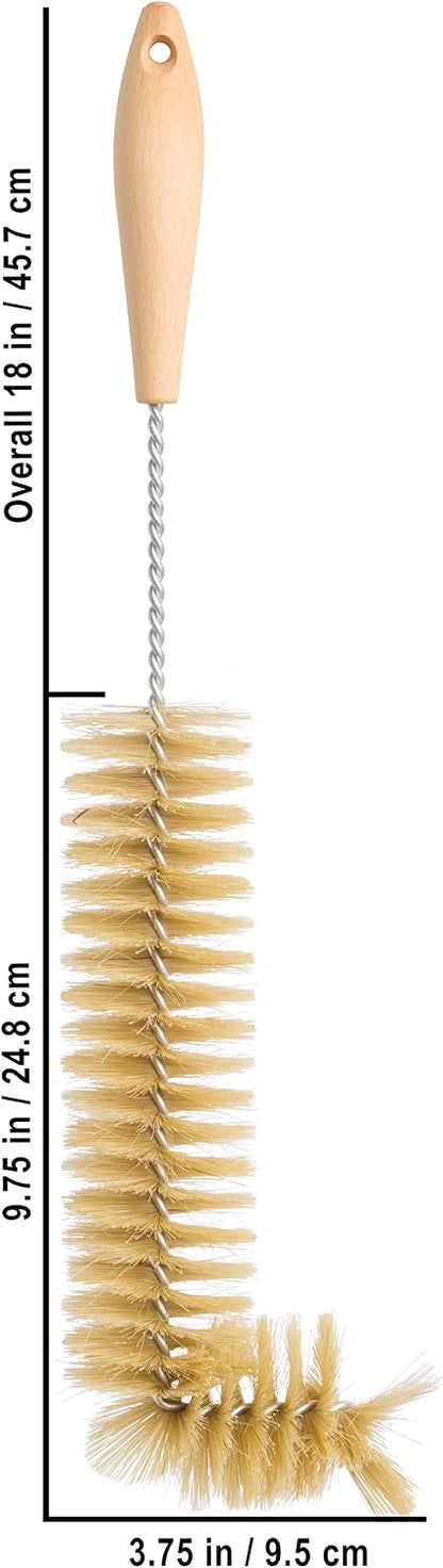 Redecker Natural Pig Bristle Radiator Brush with Oiled Beechwood Handle, 18-1/2-Inches