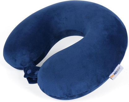 SAIREIDER Travel Pillow 100% Pure Memory Foam Travel Neck Pillow, Airplane Pillow for Traveling、Car、Home、Office，Washable Cover（Black）