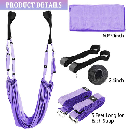 Leg Stretcher Strap Adjustable Fitness Strap Band for Waist Trainer Stretching Door Swing Flexibility Tensile Trainer with Carrying Pouch Back Bend Go Upside-Down for Yoga Practitioner Ballet Dancer Gymnastics Exercises