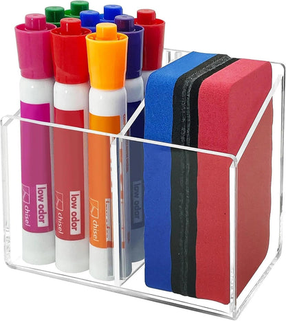 Magnetic Dry Erase Marker Holder - Multi-Surface Pen & Marker Holder for Fridge, Whiteboard, Locker - School, Office, Home - 1 Pack, Black