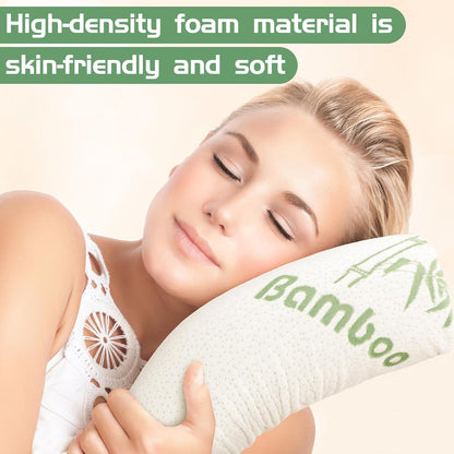 3 Pcs Memory Foam Roll Pillow Neck Bolster Cylinder Pillow, 18 x 4 Inch