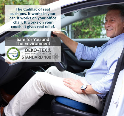 ComfiLife Doctor Recommended Seat Cushion - Premium Gel & Memory Foam Office Chair, Car Seat, Lifting Cushion - Chair Cushions for Back & Sciatica Relief - Seat Cushions for Office & Desk (Black)