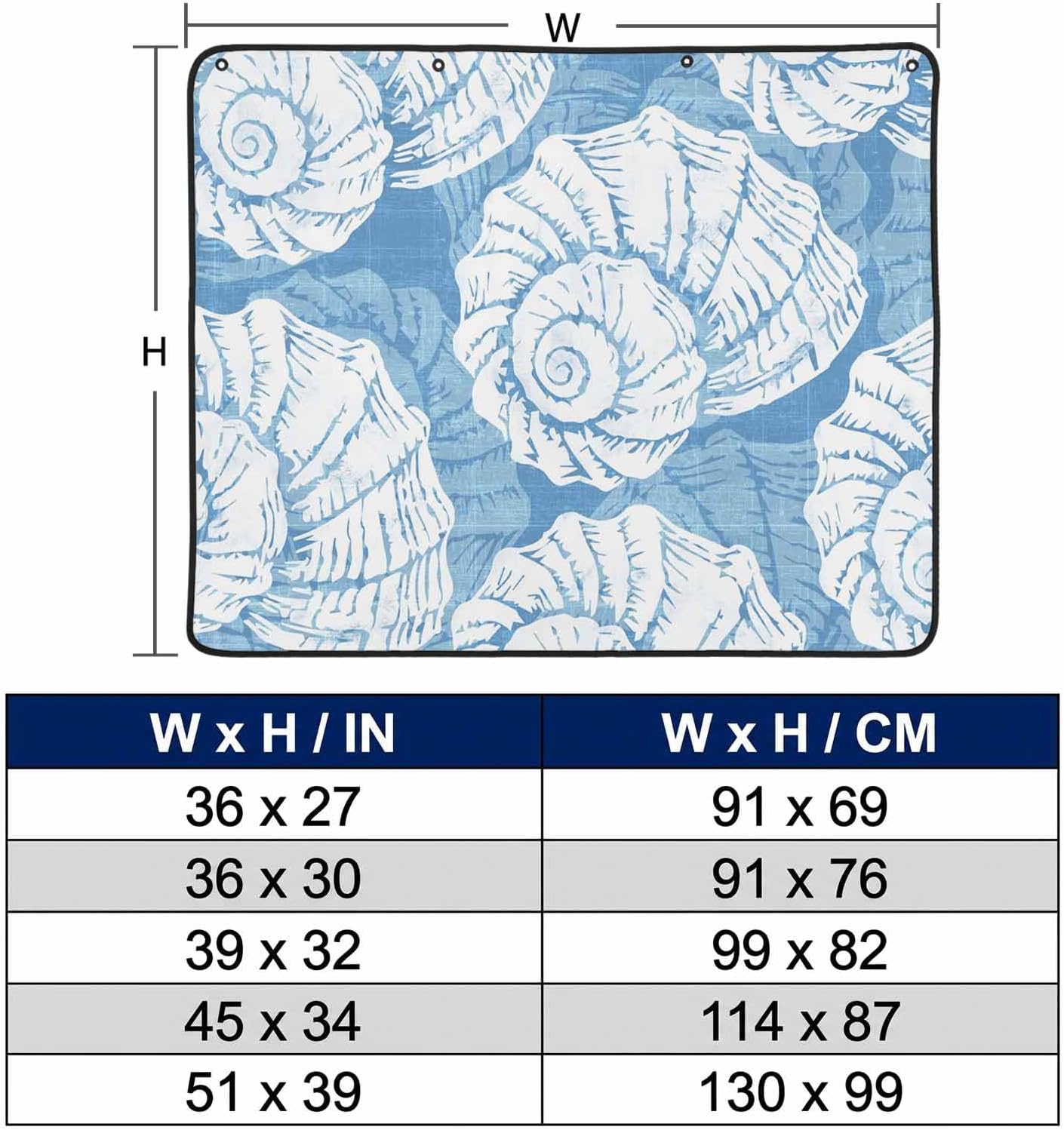 Magnetic Fireplace Cover Navy Blue Coastal Shells Fireplace Screen Decorative Ocean Conch Marine Life Insulation Fireplace Blocker Save Energy Fireplace Draft Stopper Covers for Living Room 36x30 Inch