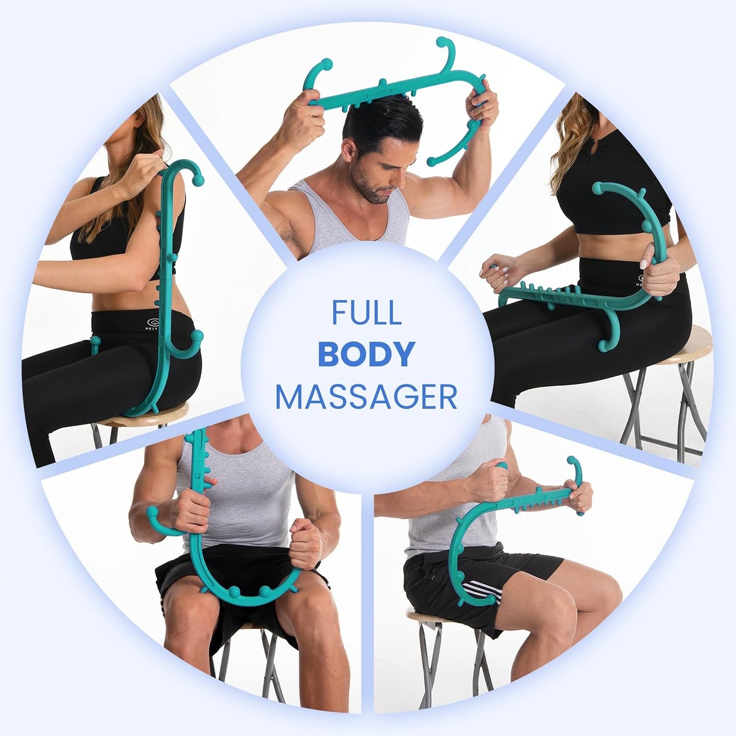 Ranarose Deep Tissue Back & Neck Massager for Body Muscle Pain Relief | Trigger Point Massage Tool for Full Body, Shoulders, Legs, Muscle Knot Remover, for Self-Massage, Pressure Point Massage Tool