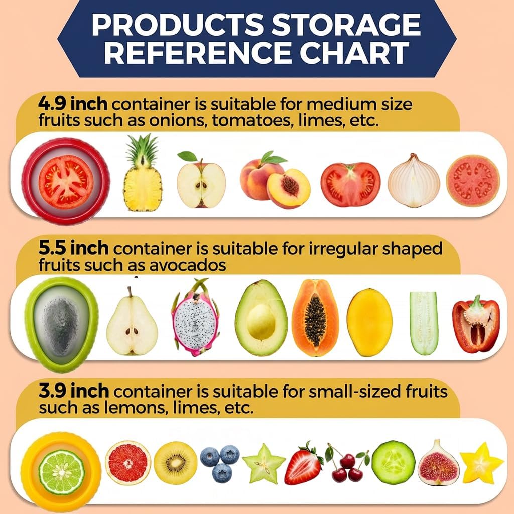 Avocado Saver and Tomato Holder, Onion Antioxidation Storage Set - Set of 4 Reusable Fruit and Veggie Savers - Ideal for Garlic, Onions, Apple, Lemons, and Potatoes