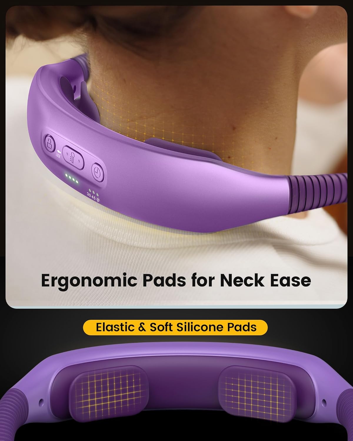 Glocusent Neck Light with Timer, 100 Hours Book Light for Bedtime Reading | Neck Reading Light, 3-Color, 5 Brightness, Bendable, Ergonomic, 1600mAh, Rechargeable, Eye Care, Sleep Aid, Travel Lock, Gift