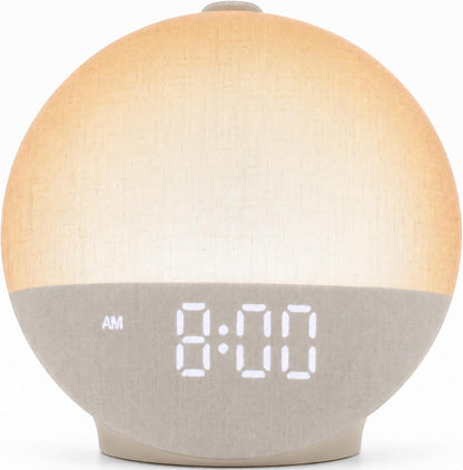 Sunrise Alarm Clock with Sound Machine, Natural Wake Up Light with Night Light, 30 Sleep Sounds, White Noise Machine Alarm Clocks for Bedrooms, Heavy Sleepers