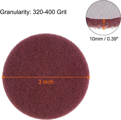HARFINGTON 8pcs Drill Power Brush 3 inch Tile Scrubber Scouring Pads 180-240 Grit for Bathroom Kitchen Household Cleaning