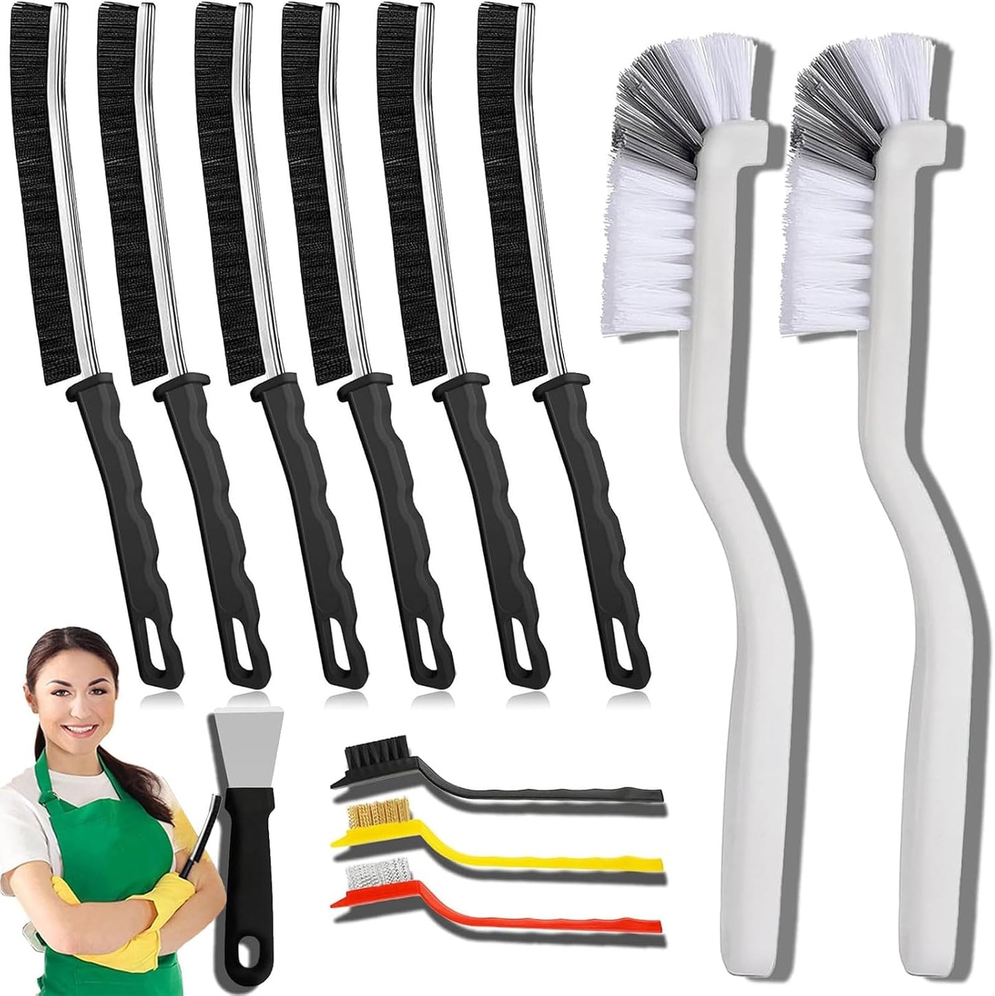 Crevice Cleaning Brush, Bathroom Gap Cleaning Brush, Hard Bristle Brush for Cleaning, Multifunctional Gap Brush, for Blind, Baseboard, Fan, Window or Sliding Door Track (5pcs)