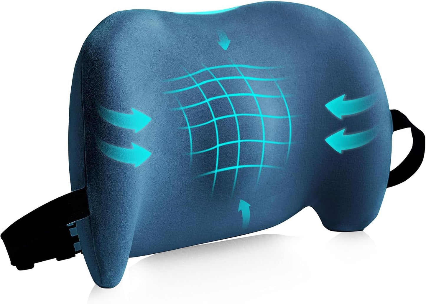 Lumbar Support Pillow for Office Chair, Memory Foam Car Back Cushion | Lumbar Pillow Lower Back with 4d Mesh Cover Adjustable Straps, Ergonomic Chair Back Pillow for Office, Car, Gaming Chairs