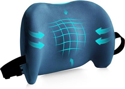 Lumbar Support Pillow for Office Chair, Memory Foam Car Back Cushion | Lumbar Pillow Lower Back with 4d Mesh Cover Adjustable Straps, Ergonomic Chair Back Pillow for Office, Car, Gaming Chairs