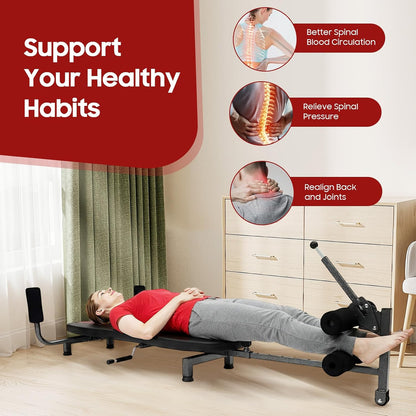 Back Stretch Decompression Bench Inversion Table for Home Workout | 330 lbs Capacity, Back Decompression, Home Gym Use