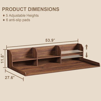 ChooChoo Washer Dryer Countertop, Adjustable Shelf, 2-Tier | Laundry Room Topper, Spacious Storage, For Folding Clothes & Efficient Organization, Walnut