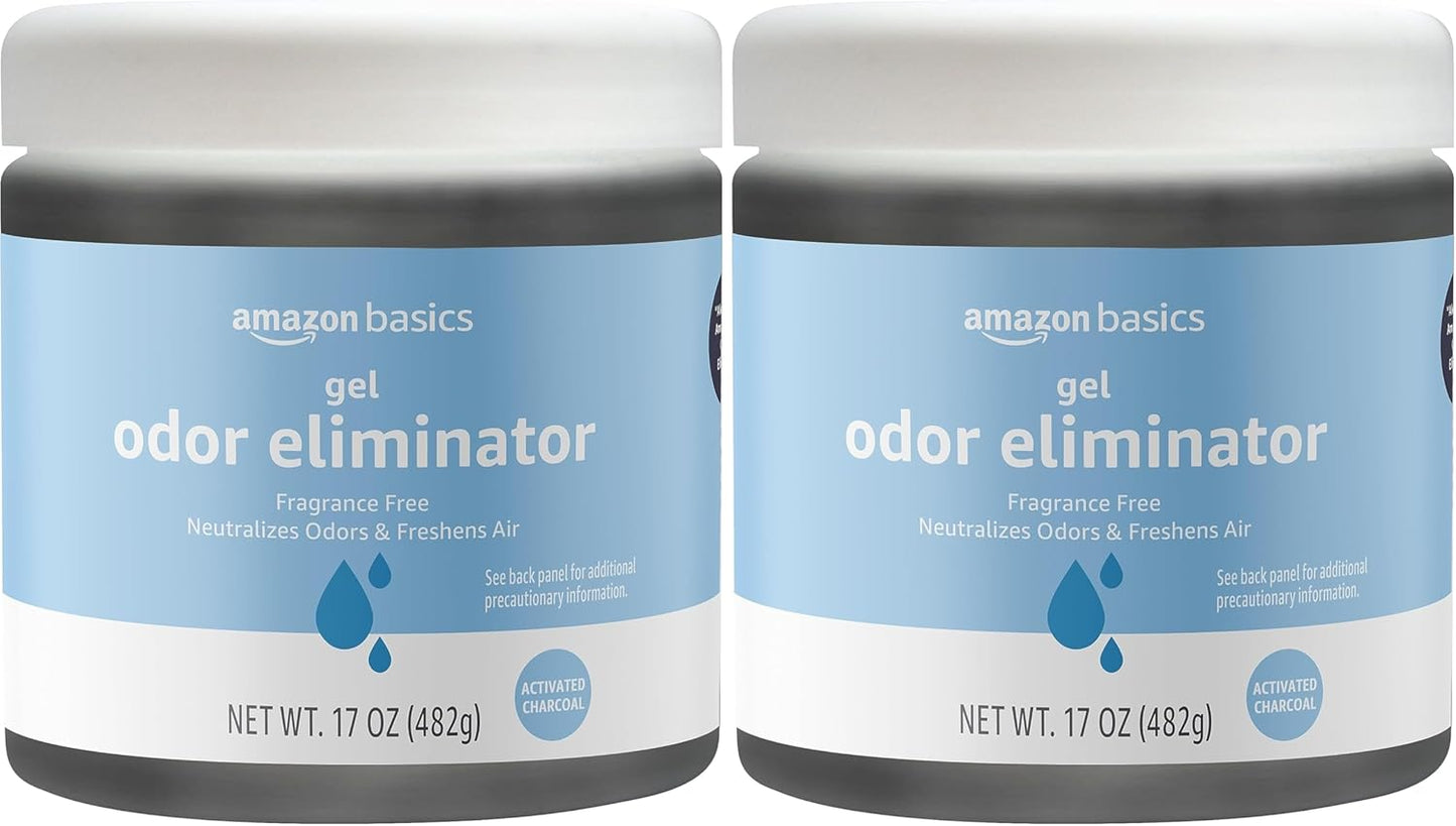 Amazon Basics Gel Odor Eliminator, Activated Charcoal, Fragrance Free, 17 Oz, 1-Pack