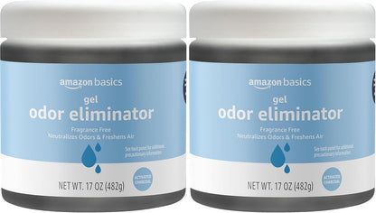 Amazon Basics Gel Odor Eliminator, Activated Charcoal, Fragrance Free, 17 Oz, 1-Pack