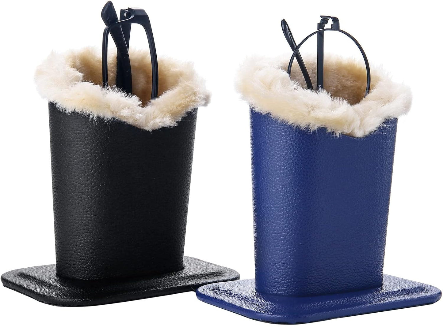 Plush Lined Eyeglasses Holder,Glasses Storage Organizer for Desk, Nightstand, Office,Eyewear Display Case,2 Packs