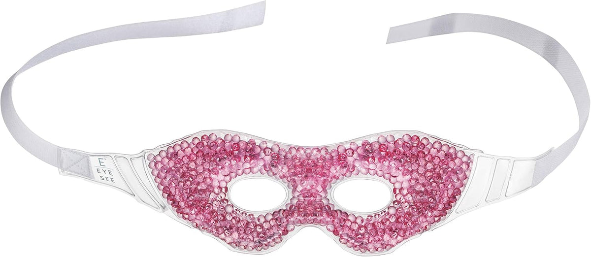 Eye See Gel Eye Mask, Orange - Cold Compress Ice Pack with Gel Beads - Microwave Safe for Heat Therapy - Great for Puffy Eyes, Dark Circles, Dry Eyes, Soothing Headaches