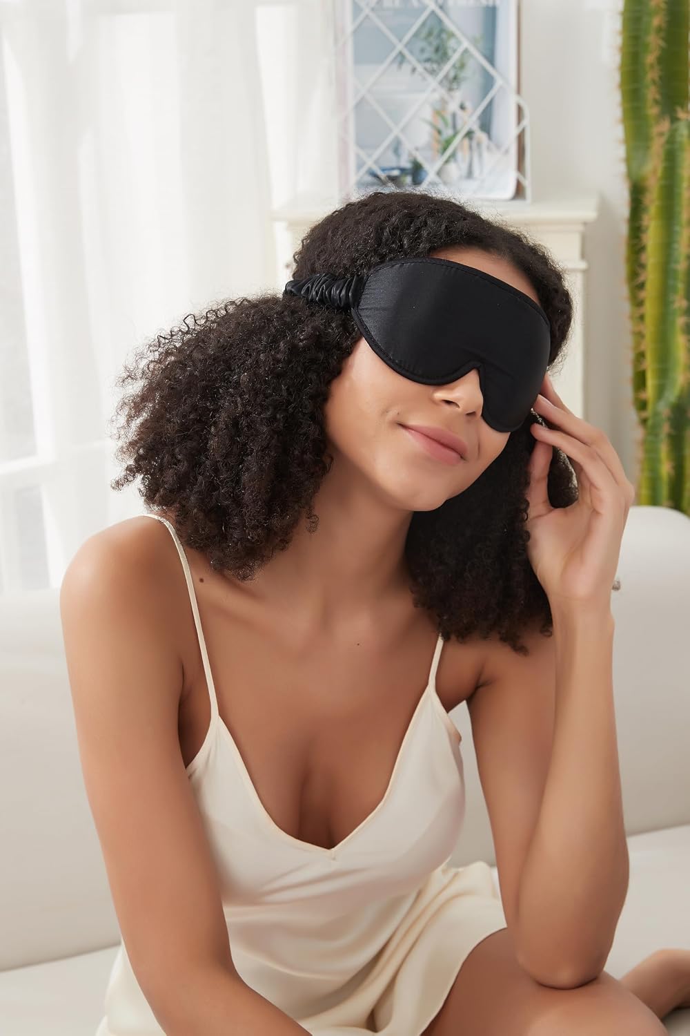ALASKA BEAR Wraparound Style Organic Cotton Eye Mask with Padded Nose, Big Wide Headband and Large Coverage Ear Muff Sleeping Mask with Bottom Flap for Full Blackout, Dark Grey