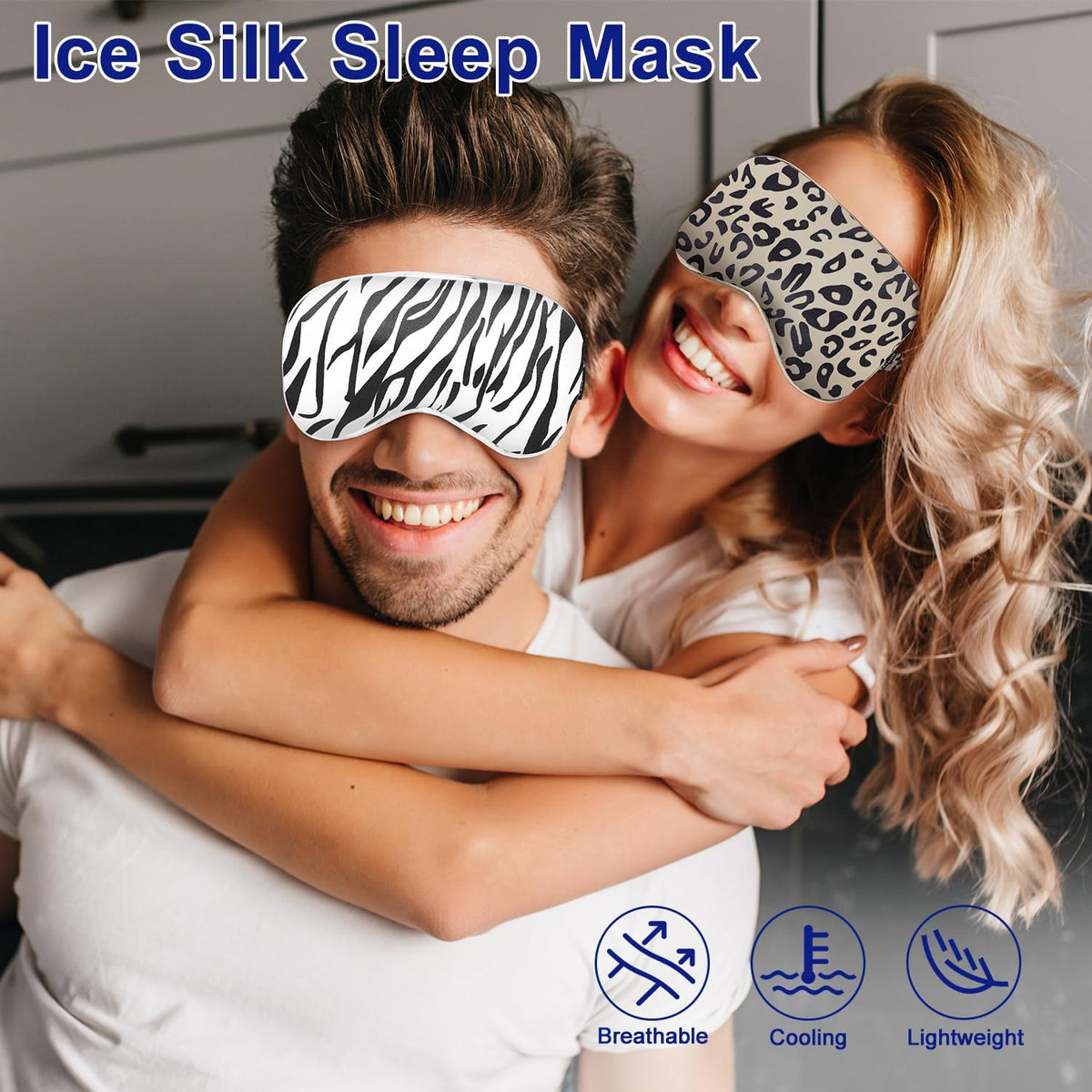 Silk Sleep Mask with Cooling Gel Eye Mask, Warm and Cold Compress, Heated Eye Mask for Tired Eyes, Stain Eye Cover Sleeping Mask for Travel, Home, Office, Yoga, Total Blackout (Black)