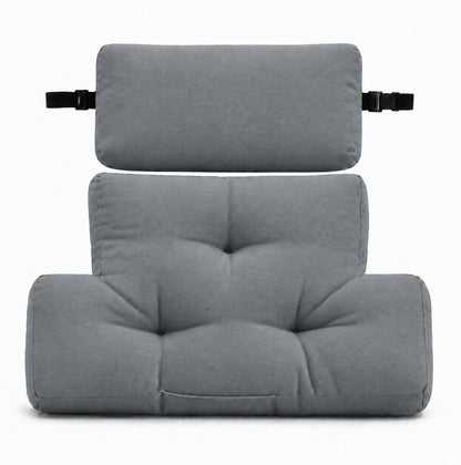 2 Piece Neck Pillow and Lumbar Support Back Cushion Set for Recliner, Beige