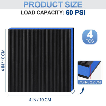 ToLanbbt 4 Pack Anti Vibration Pads for Washing Machine 4"x4", 7/8"T EVA Mechanical Damping Vibrating Sound Isolation Pad Rubber Isolator Mat for Compressor, Air Conditioner, Washer, Dryer, Treadmill