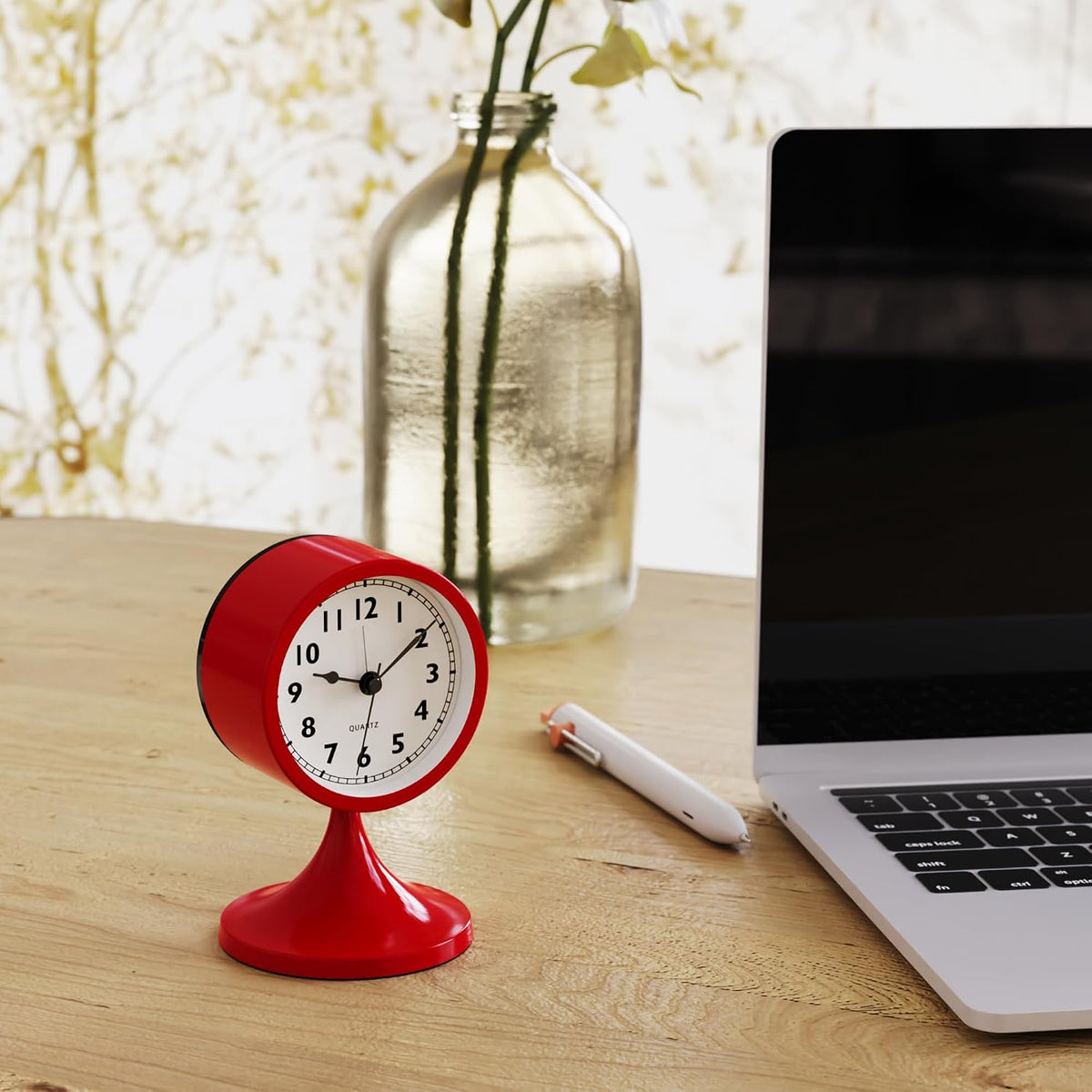 AYRELY® 3" Analog Alarm Clock, Retro Small Clock, Desk Clock for Bathroom