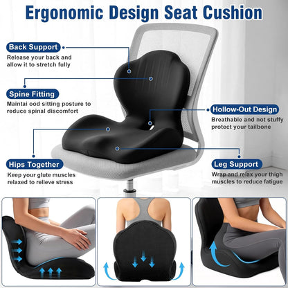 Car Seat Cushion Office Chair Cushion with Lumbar Support Pillow