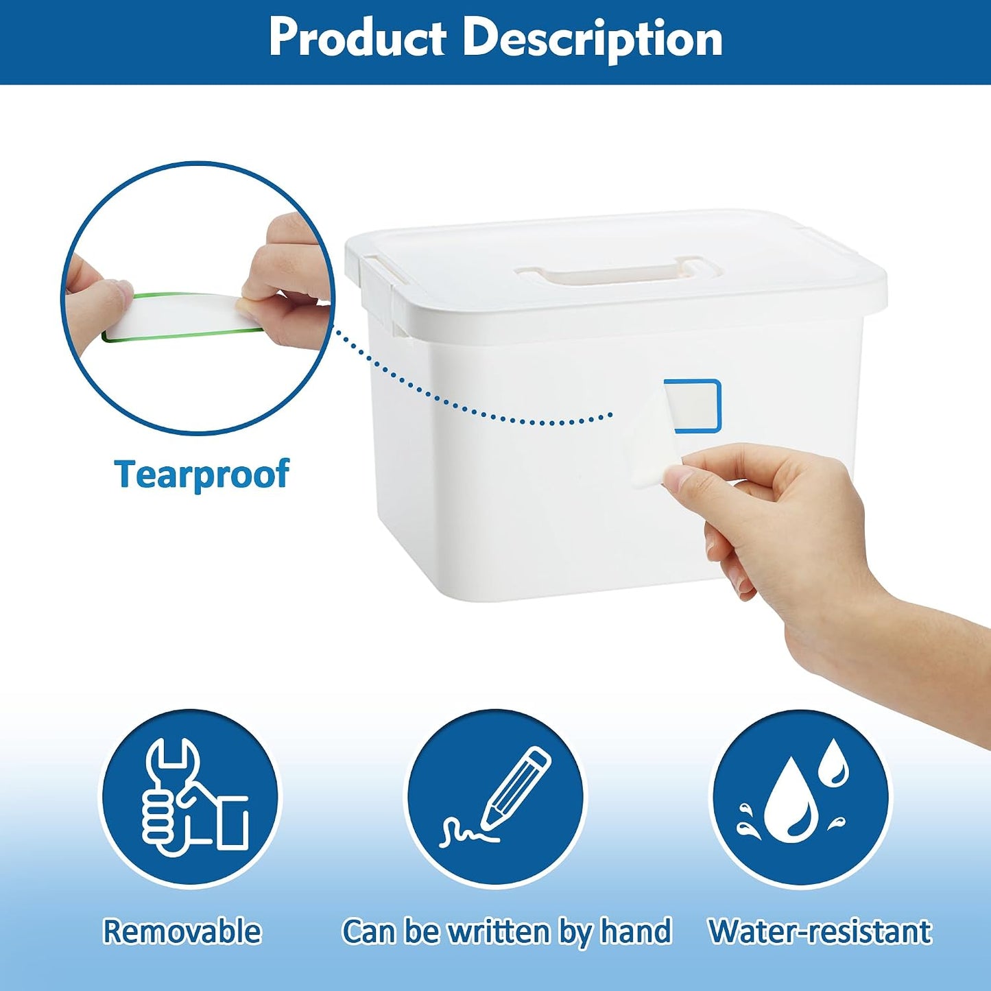 500 Pcs 1×3 Inch Removable Freezer Labels, Waterproof, Oil & Tear Resistant, No Residue Writable Stickers for Food Containers, Jars, Pantry and Meal Prep (Bright-Blank)