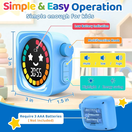 Visual Timer for Kids ADHD, 99-Mins Digital Countdown/Stopwatch Timer, Blue