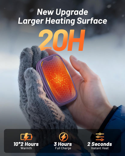 Hand Warmers Rechargeable 2 Pack, 3-Settings Rechargeable Hand Warmer, AI Smart Heating, Pocket Portable Electric Hands Warmer, Magnetic Handwarmers, A Winter for Kids and Loved Ones