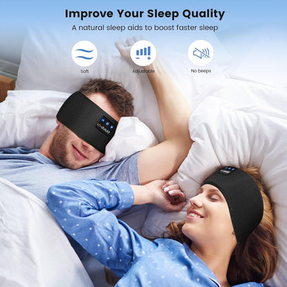 LC-dolida Sleep Headphones Bluetooth Headband Sleeping Wireless Headband Headphones with Thin HD Stereo Speakers Perfect for Side Sleepers, Sport, Yoga, Travel