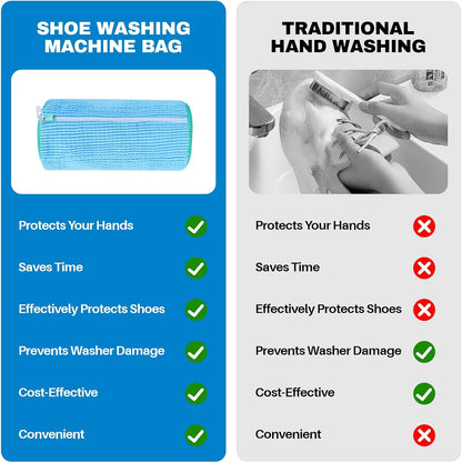 Shoe Washing Machine Bag: Laundry Shoe Bag for Washer and Dryer - 2pc Reusable Shoe Cleaning Bag for Sneaker Tennis Shoes Unstain Cleaner Kit (Yellow 2pcs)