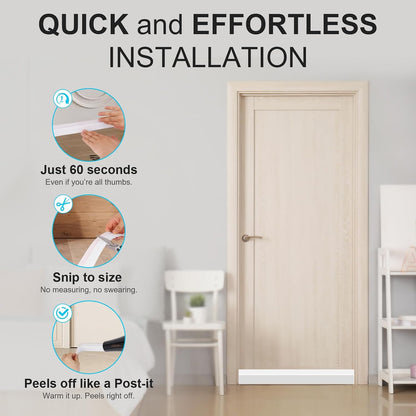 Adjustable Under Door Draft Stopper Filler Seal Blocker, 2 Pack | Door Seal Weather Stripping Gap Filler Blocks Noise Light Dust Cold Air for Bottom of Exterior & Interior Doors