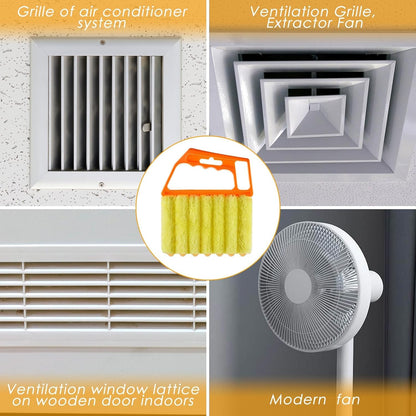 Geiserailie 2 Pcs Window Venetian Blind Cleaner Duster Tool Washable 7 Fingers Dusting Cleaner and Air Vent Shutter Brush Blinds Air Conditioner Fan Duster Dirt Housekeeping Tool (2 Color)