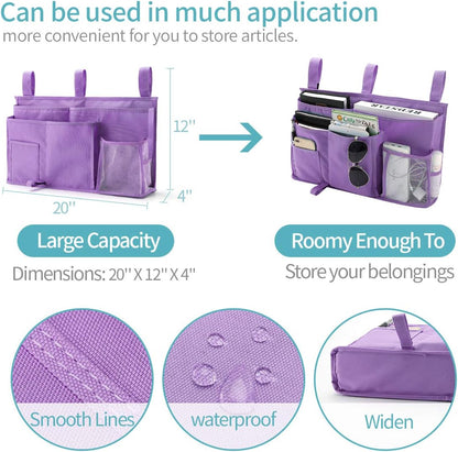 Bseash Bunk Bed Organizer, Bedside Caddy Hanging Bed Organizer Storage Bag 8 Pockets, for College Dorm Rooms Bed, Hospital Bed, Baby Bed Rails, 600D Oxford Cloth