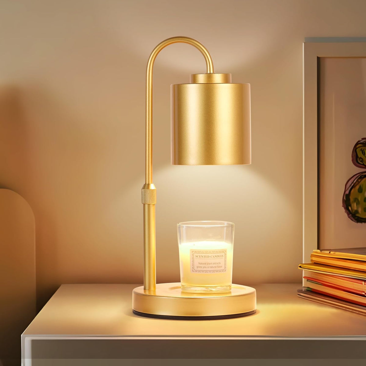 CASTLELIFE Candle Warmer Lamp with Timer & Dimmer, Height Adjustable Electric Wax Melt Warmer for Jar Candles, Gifts for Mom Home Decor, White