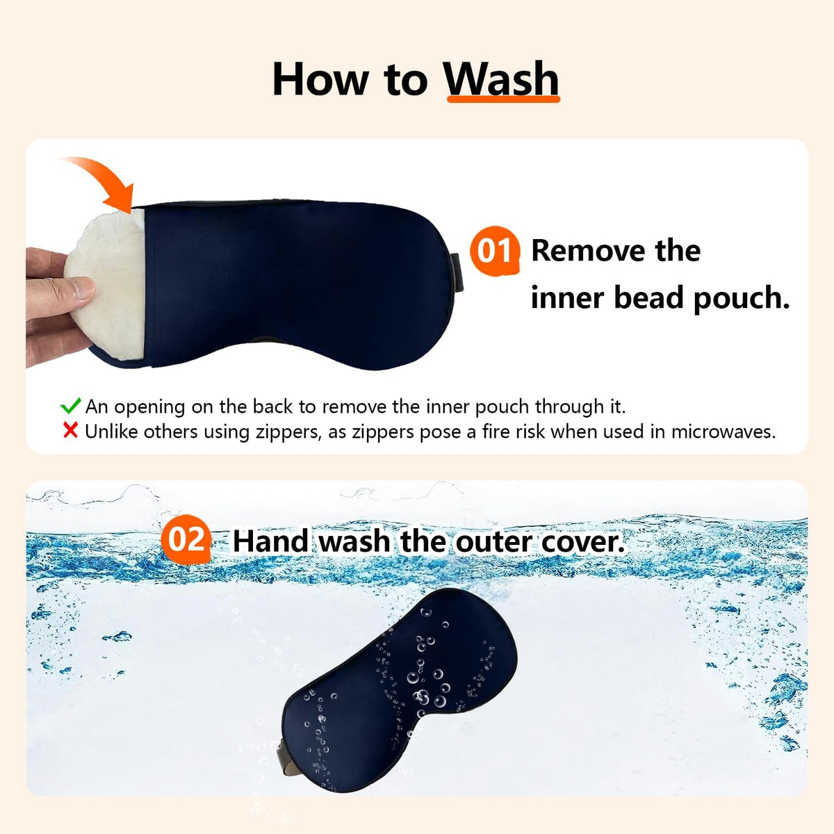 Natural Microwave Heated Eye Mask for Stye Eye Treatment -Moist Heat Warm Compress for Eyes -Premium Silk Eye Mask for Dry Eyes, Sinus, MGD-10 min Heat Therapy -Washable Cover & Adjustable Strap