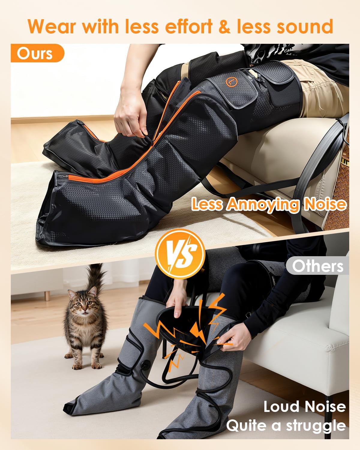 Leg Compression Massager for Circulation and Pain Relief, Professional Compression Boots with 6 Modes, 9 Intensity, 4 Heat, Full Leg Massager Father Day Gifts for Mom Dad