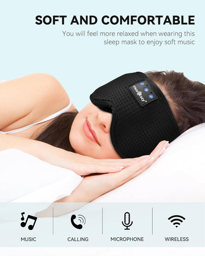 MUSICOZY Sleep Headphones Breathable Bluetooth 5.4 Headband 3D Sleeping Headphones, Wireless Eye Mask Earbuds Earphones for Side Sleeper Office Air Travel Cool Tech Gadgets Unique Gifts