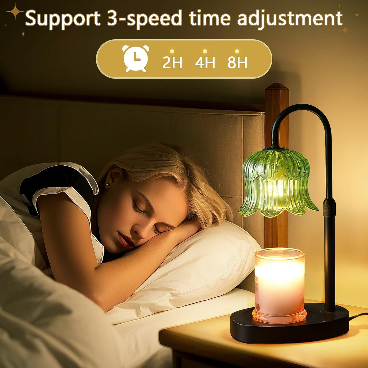 Candle Warmer Lamp Electric Timer - Flower Home Decor Women Birthday Gifts