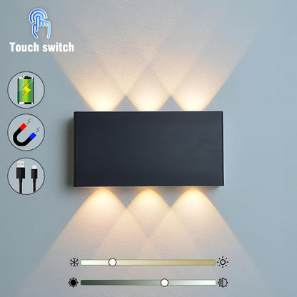 2 Pcs LED Magnetic Wall Sconce Lights,5000mAh Wireless Bedside Wall Light USB Rechargeable Reading Wall Lamp,3 Lighting Colors And Dimmable Battery Operated Wall Sconces (Walnut color, 2 pcs)