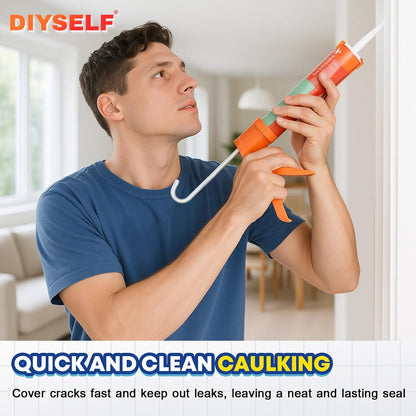 DIYSELF 9 Pack Caulk Gun Kit, Professional Caulking Gun & Remover Tools | Sealant Finishing Tool, Grout Scraper & Silicone Gun for Bathroom, Kitchen, Window, Sink & Tile Sealing, Hand Caulking Gun