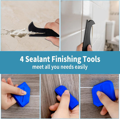 Silicone Caulking Tool Kit，Glass Glue Angle Scraper,Floor Glue Scraper， Caulk Remover Tool, Stainless Steelhead Caulk Remover and Sealant Scraper, Caulk Remover for Kitchen，Bathroom，Window，Joint,